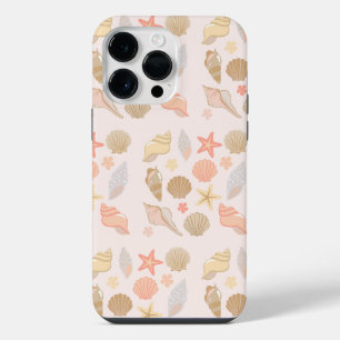 Roze Zeeschelpen Patroon iPhone 14 Pro Max Hoesje