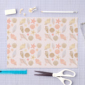 Roze Zeeschelpen Patroon Tissuepapier (Craft)