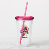 Roze Zeeschildpad Whimsical & Schattig Acryl Drinkbeker (Achterkant)