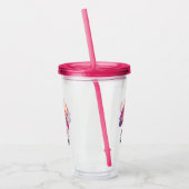 Roze Zeeschildpad Whimsical & Schattig Acryl Drinkbeker (Links)