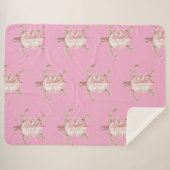 Roze Zeeschildpadden Sherpa Deken (Voorkant (horizontaal))