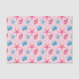 Roze Zeester & Blauwe Schelp (Ontwerp 83 Roze Seri Tissuepapier