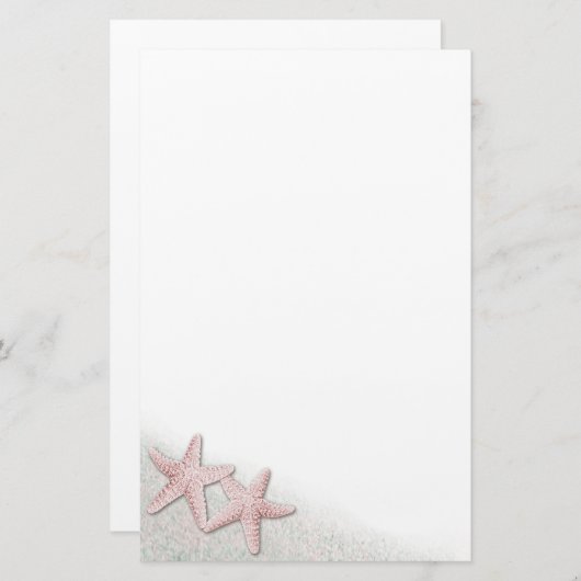 Roze zeester briefpapier (Voorkant / Achterkant)