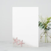 Roze zeester briefpapier (Staand voorkant)