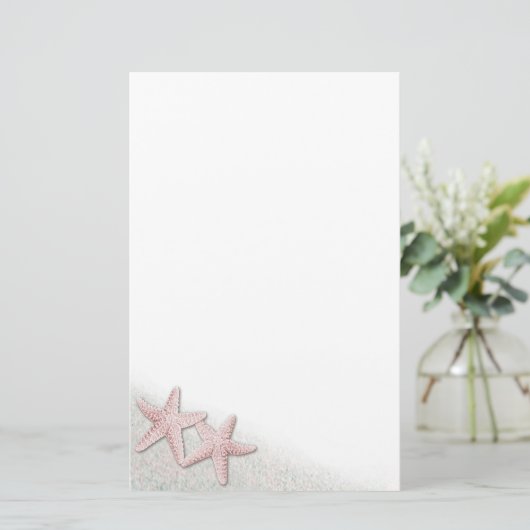 Roze zeester briefpapier (Staand voorkant)