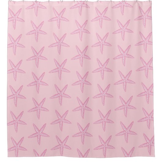 Roze Zeester Douchegordijn (Voorkant)