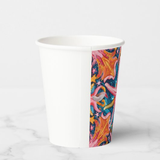 Roze zeester papieren bekers (Rechts)