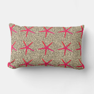 Roze Zeester Patronen Gouden Glitter Girly Buitenkussen