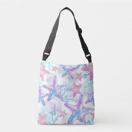 roze zeester patroon crossbody tas