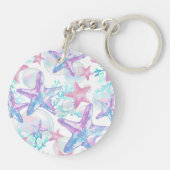 roze zeester patroon sleutelhanger (Achterkant)