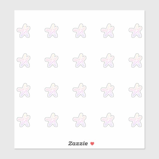 Roze Zeesterren Patronen Schattige Sealife Beach O Sticker (Vel)