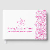 Roze zeesterren strand vakantie woning gastenboek (Voorkant)