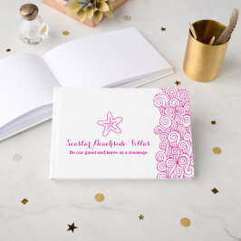 Roze zeesterren strand vakantie woning gastenboek