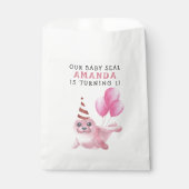 Roze zegel 1e verjaardag onder het Zee Bedankzakje (Voorkant)