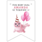 Roze zegel 1e verjaardag onder het Zee Vlaggetjes (Eerste vlag)