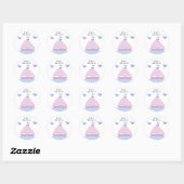 Roze zeilboot Aangepast Baby shower Ronde Sticker (Vel)