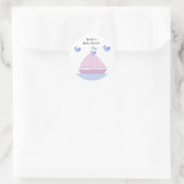 Roze zeilboot Aangepast Baby shower Ronde Sticker (Tas)