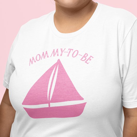 Roze zeilboot Aangepaste Tekst Graphic T-shirt