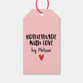 Roze zelfgemaakt met liefde cadeau Labels Cadeaulabel (Voorkant)