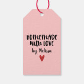Roze zelfgemaakt met liefde cadeau Labels Cadeaulabel (Achterkant)