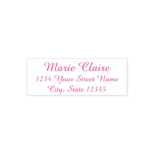 Roze zelfinkend stempel met naam en adres voor haa (Design)