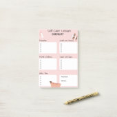Roze Zelfzorgplanner - Wellness & Geestelijke Gezo Post-it® Notes (Op bureau)