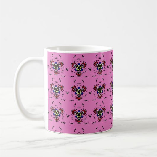 Roze Zen Mandala" Koffiemok (Links)