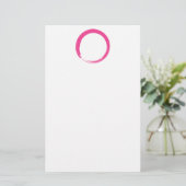 Roze Zen-symbool / Enso-cirkel Briefpapier (Staand voorkant)