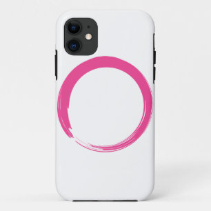 Roze Zen-symbool / Enso-cirkel iPhone 11 Hoesje
