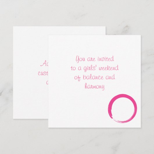 Roze Zen-symbool / Enso-cirkel Kaart (Voorkant / Achterkant)