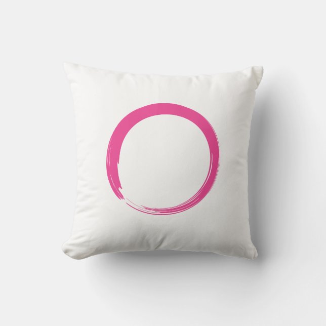 Roze Zen-symbool / Enso-cirkel Kussen (Voorkant)