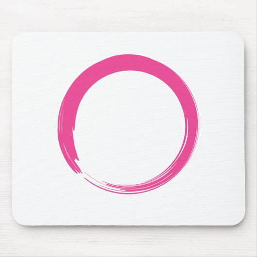 Roze Zen-symbool / Enso-cirkel Muismat (Voorkant)
