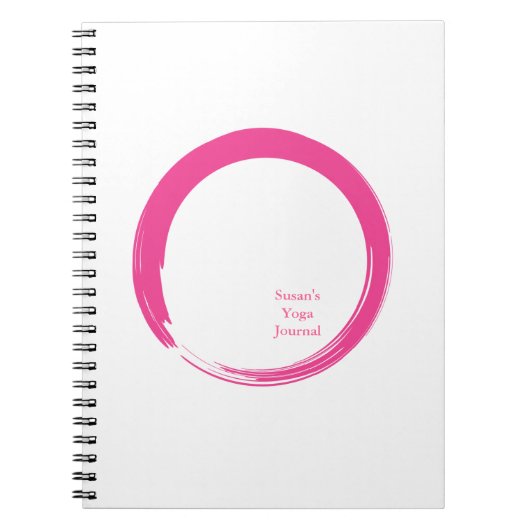 Roze Zen-symbool / Enso-cirkel Notitieboek (Voorkant)