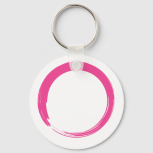 Roze Zen-symbool / Enso-cirkel Sleutelhanger