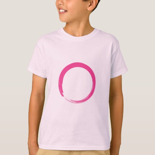 Roze Zen-symbool / Enso-cirkel T-shirt (Voorkant)