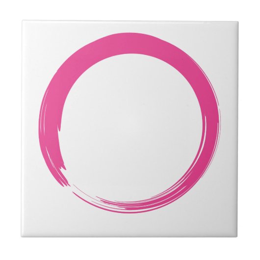 Roze Zen-symbool / Enso-cirkel Tegeltje (Voorkant)