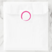Roze Zen-symbool / Enso-cirkel Vierkante Sticker (Tas)