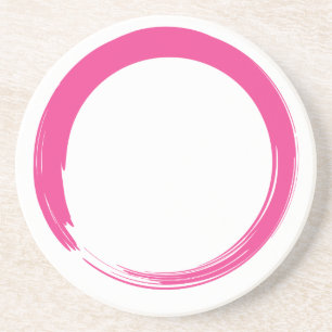 Roze Zen-symbool / Enso-cirkel Zandsteen Onderzetter