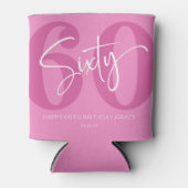 Roze Zestig 60ste Verjaardagsfeestgeschenk Blikjeskoeler (Voorkant)