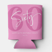 Roze Zestig 60ste Verjaardagsfeestgeschenk Blikjeskoeler (Achterkant)