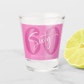 Roze Zestig 60ste Verjaardagsfeestgeschenk Shot Glas (Voorkant)