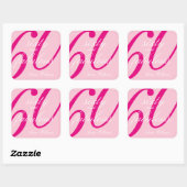 Roze Zestig en Fabulous Script 60ste verjaardag Vierkante Sticker (Vel)