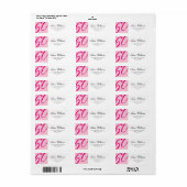 Roze Zestig en Fabulous Script 60ste verjaardagsfe Etiket (Full Sheet)