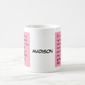 Roze zet Big Girl Panties woorden Aangepaste naam  Koffiemok (Center)