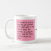 Roze zet Big Girl Panties woorden Aangepaste naam  Koffiemok (Links)