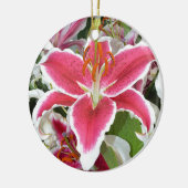 Roze zetmeellierbloemen keramisch ornament (Links)