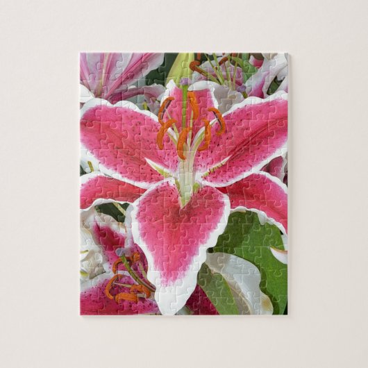 Roze zetmeellierbloemen legpuzzel (Verticaal)
