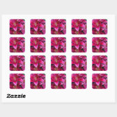 Roze zetmeellierbloemen vierkante sticker (Vel)