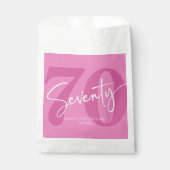 Roze Zeventig 70e Zeventigste Verjaardagsfeestje Bedankzakje (Voorkant)