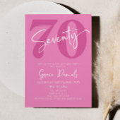 Roze Zeventig 70e Zeventigste Verjaardagsfeestje Kaart